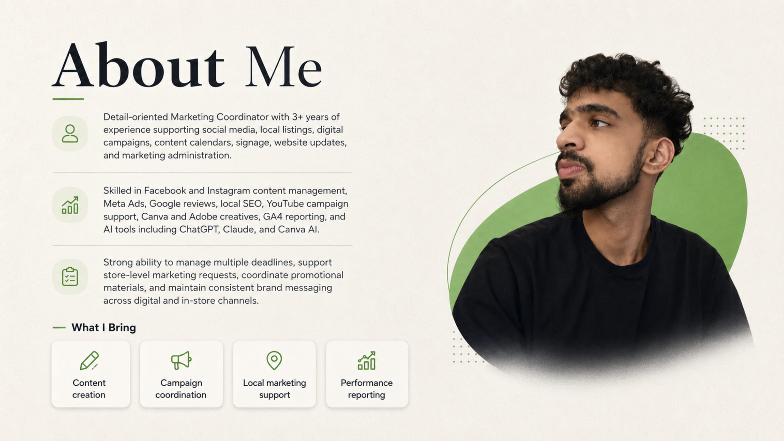 About Me page for Sameer Khan.