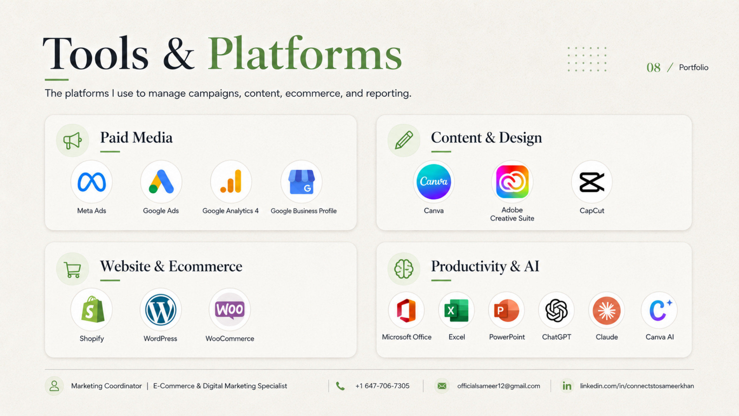 Tools and platforms page.
